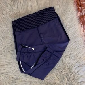 lululemon athletica Purple High-Waist Leggings with Striped Waistband